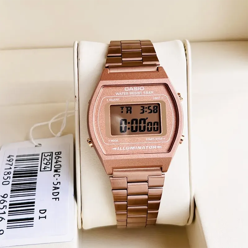Casio Vintage Retro Rose Gold-tone Casual Watch- B640WC-5A